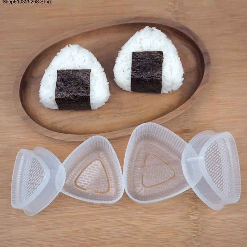

2 Pair Transparent Practical Kitchen Bento Decorating Sushi Onigiri Mold Food Press Triangular Form Rice Ball Maker Accessories