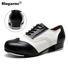 2023 New Men Tap Shoes Boys 3CM Heels Tap Shoes Man Leather Tap Dance Shoes Students Large Size 45 Dance Sneakers Free Shipping