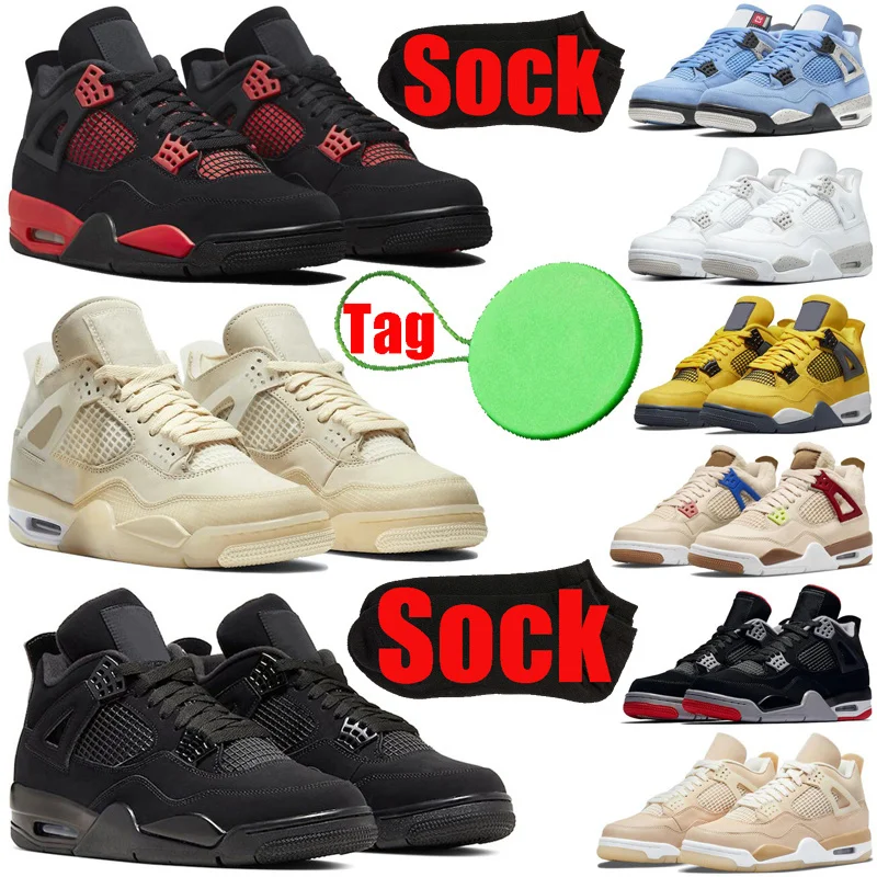 

4 4s mens basketball shoes Cactus Jack Red Thunder Sail University Blue air black cat Infrared Wild Things sports mens sneakers