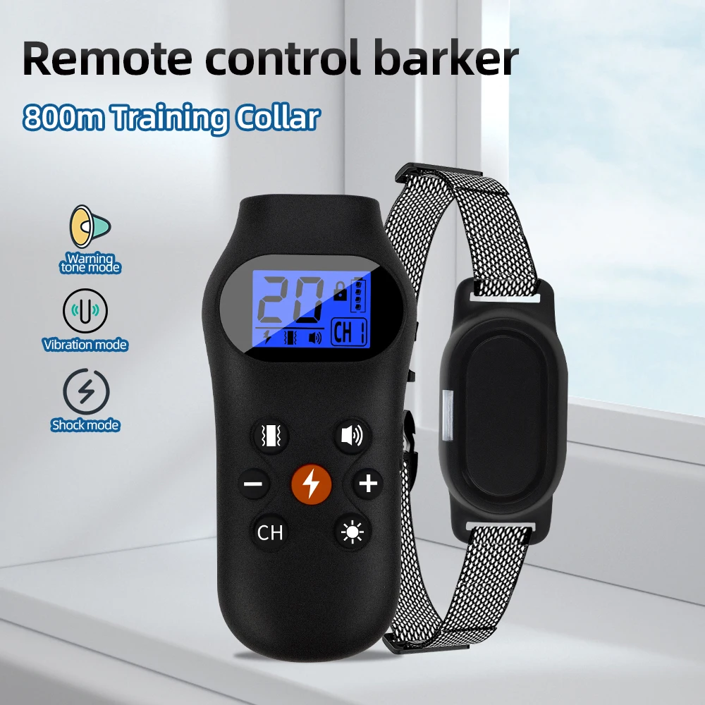 800m Electric Dog Training Collar Pet Remote Control Barkproof Collars for Dogs Vibration Sound Shock Rechargeable Waterproof 
800m Electric Dog Training Collar Pet Remote Control Barkproof Collars for Dogs Vibration Sound Shock Rechargeable Waterproof