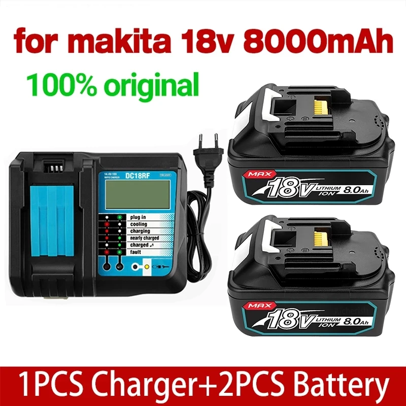 2pcs 18V 6Ah 8Ah 12Ah With LED Charger For Electric Drill Lawn Mower, BL1860 BL18650 BL1880 BL1830 Li Ion Battery
2pcs 18V 6Ah 8Ah 12Ah With LED Charger For Electric Drill Lawn Mower, BL1860 BL18650 BL1880 BL1830 Li Ion Battery