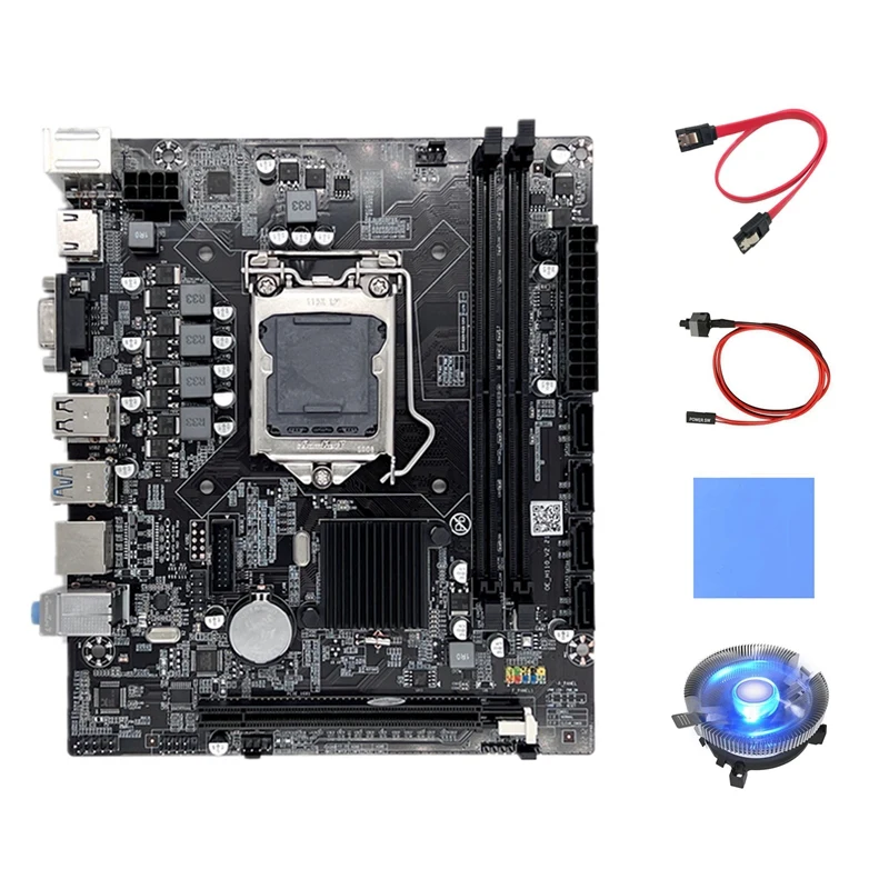 Материнская плата H110 LGA1151 для компьютера с поддержкой процессора Celeron G3900 G3930, с тепловой подушкой, кабелем SATA, кабелем переключателя и вентил...
Материнская плата H110 LGA1151 для компьютера с поддержкой процессора Celeron G3900 G3930, с тепловой подушкой, кабелем SATA, кабелем переключателя и вентил...