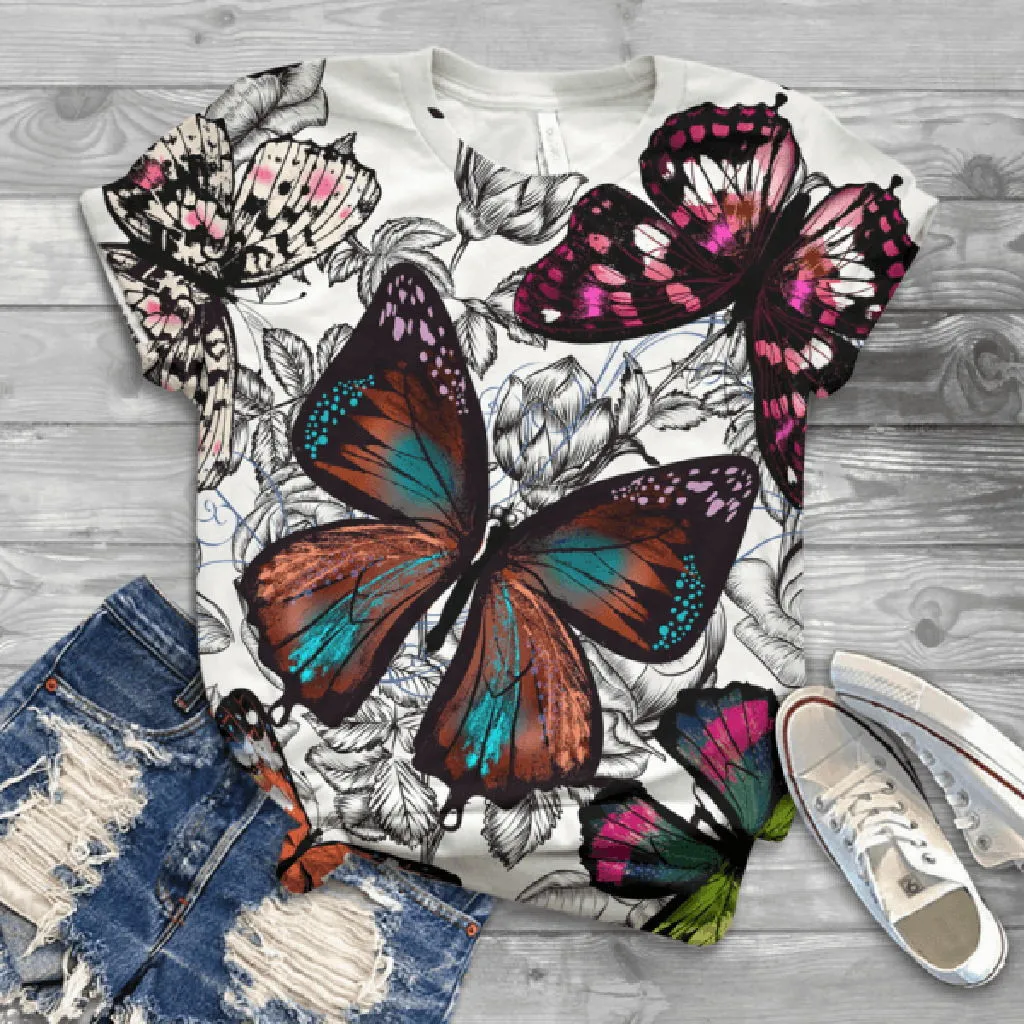 T Shirt Women Harajuku Tops Women Short Sleeve 3D Butterfly Printed O-Neck Tops Tee T-Shirt Camisetas Mujer футболка
T Shirt Women Harajuku Tops Women Short Sleeve 3D Butterfly Printed O-Neck Tops Tee T-Shirt Camisetas Mujer футболка