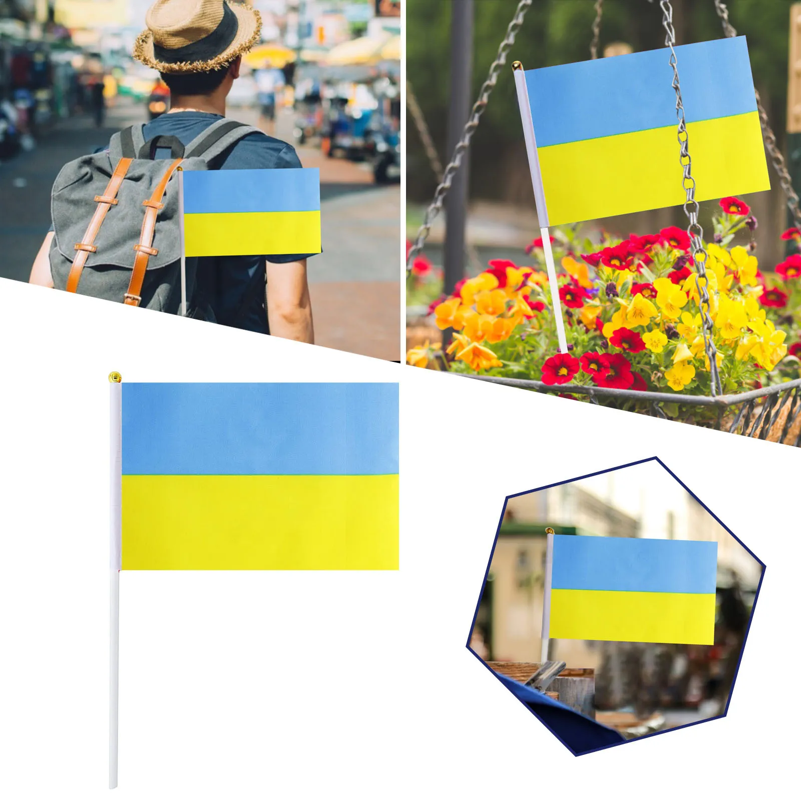 10pcs Ukraine Stick Flag, Ukraine 14*21cm Handheld Mini Flag With White Pole - Vivid Color And Fade Resistant
10pcs Ukraine Stick Flag, Ukraine 14*21cm Handheld Mini Flag With White Pole - Vivid Color And Fade Resistant