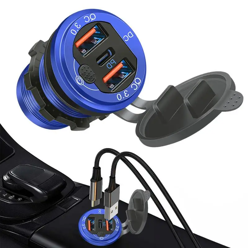 

Car Usb Charger PD QC3.0 Dual USB Phone Charger For Truck Phone Chargers For ATV Auto Convertible Car RV Automotive Travel