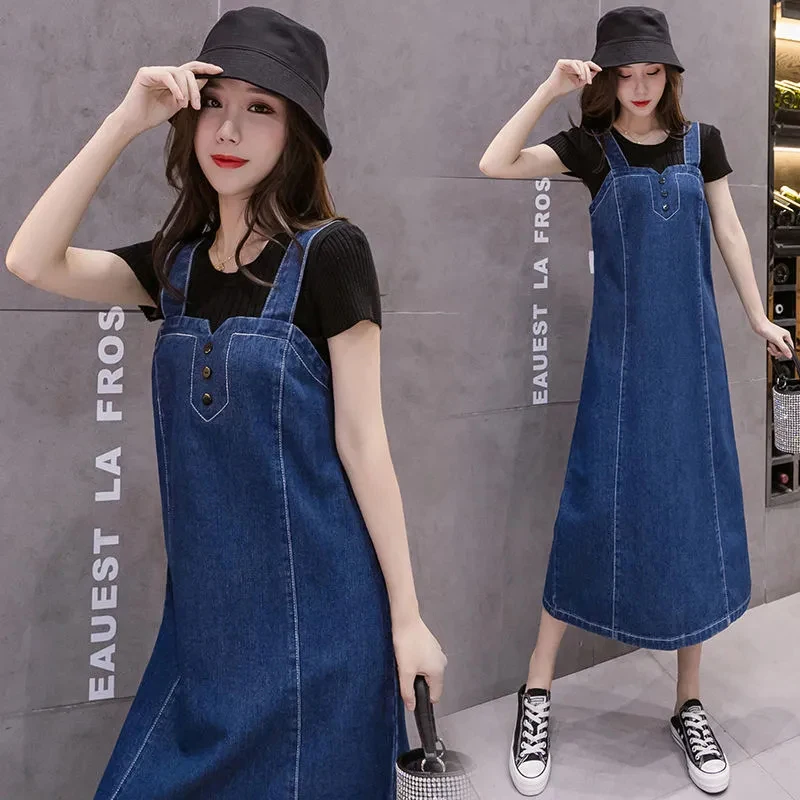 New Spring Autumn Fashion Denim Suspender Dress Women's Large Size Sleeveless Denim Dresses Length A Line Strap Dresses Blue 5XL
New Spring Autumn Fashion Denim Suspender Dress Women's Large Size Sleeveless Denim Dresses Length A Line Strap Dresses Blue 5XL