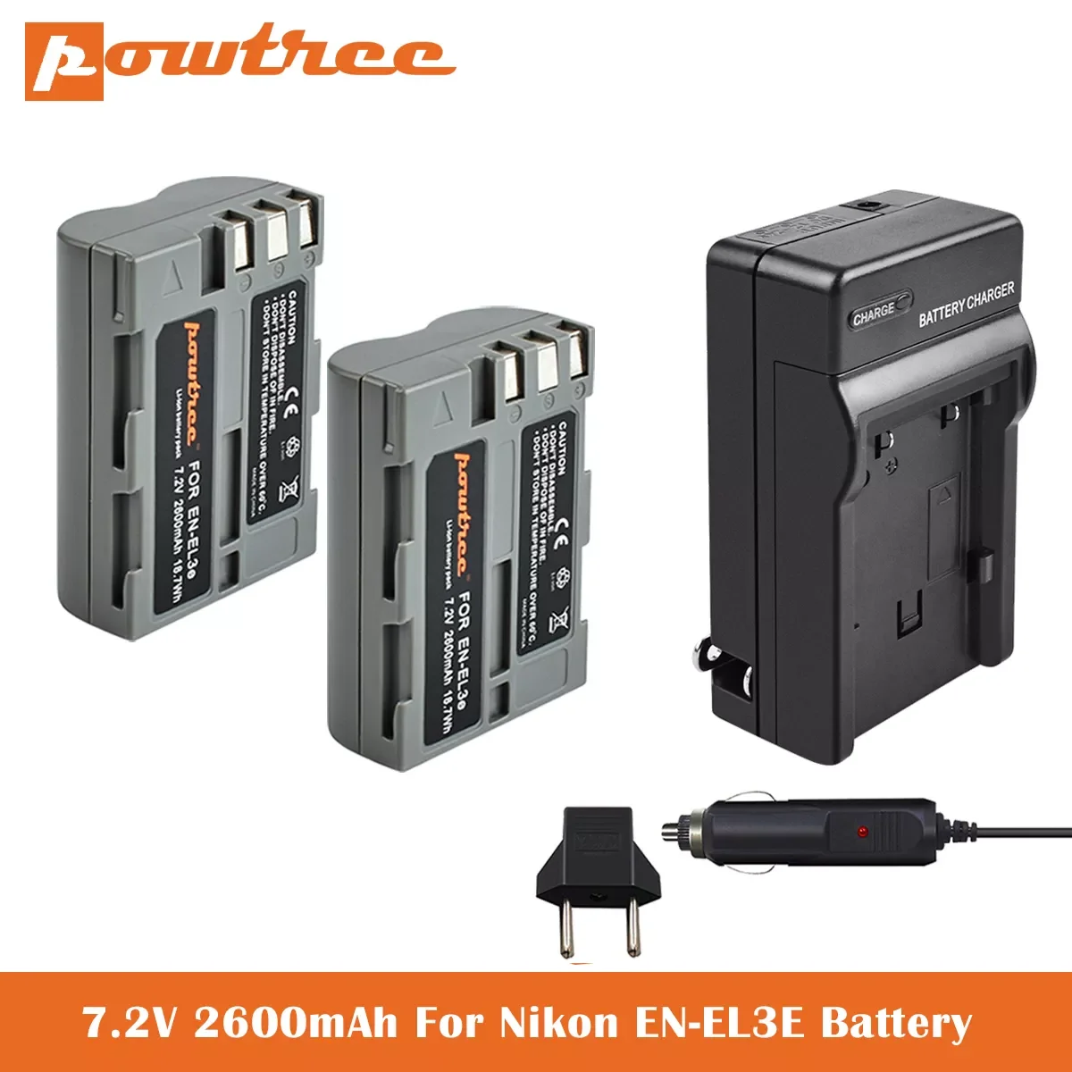 Capacity EN-EL3e Replacement Batteries+Dual Charger for Nikon EN-EL3e D50, D70, D70s, D80, D90, D100, D200, D300, D300S L50
Capacity EN-EL3e Replacement Batteries+Dual Charger for Nikon EN-EL3e D50, D70, D70s, D80, D90, D100, D200, D300, D300S L50