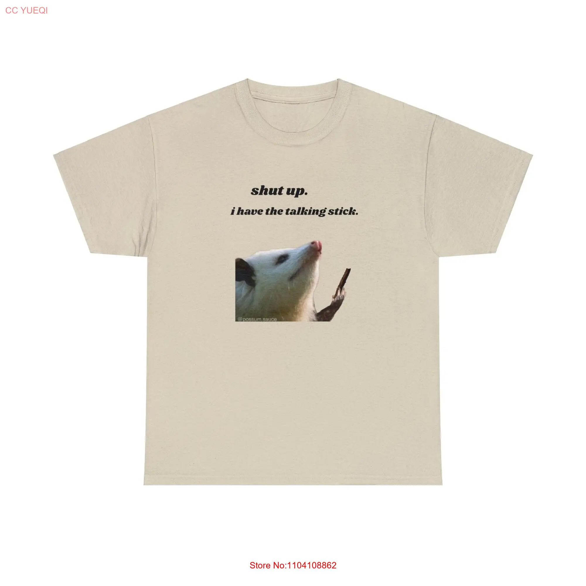 Надпись заткните мой разговор палочка Possum Meme футболка с длинными или короткими