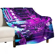 Home decoration plush Sofa blanket Busy urban streets pattern Bedspread on the bed fluffy soft blankets thick blanket for winte