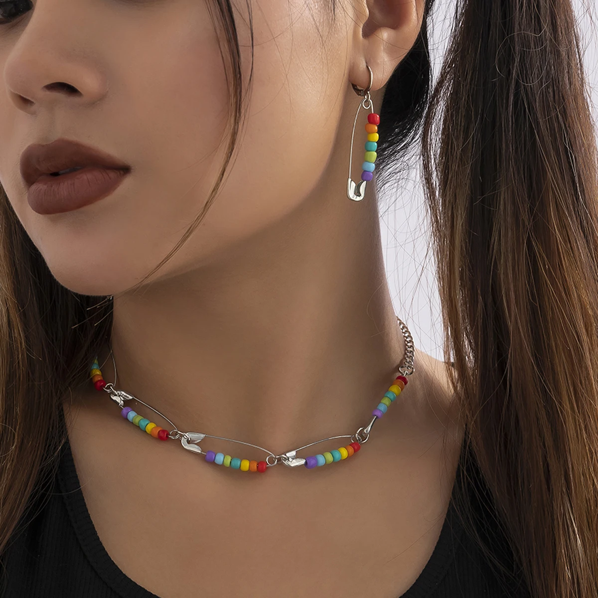 Lacteo Bohemia Asymmetrical Paper Clips Chain Choker Necklaces Set for Women Fashion Colorful Beads Decor Necklace Jewelry Gifts
Lacteo Bohemia Asymmetrical Paper Clips Chain Choker Necklaces Set for Women Fashion Colorful Beads Decor Necklace Jewelry Gifts