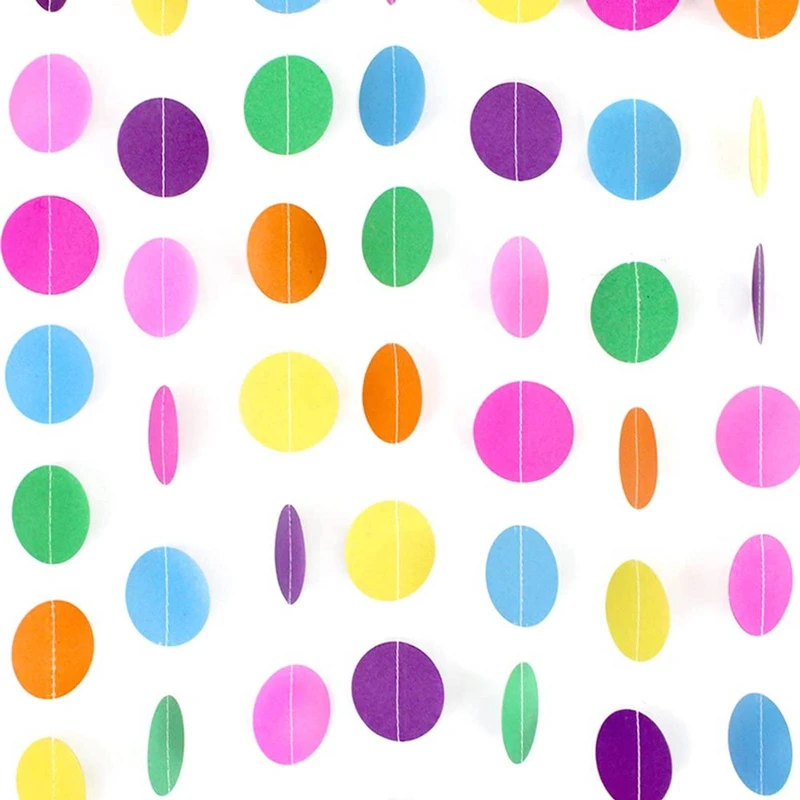 5Pcs Colorful Paper Garland Circle Dots Party Hanging Rainbow Decorations for Birthday Wedding Baby Shower Classroom Decoration
5Pcs Colorful Paper Garland Circle Dots Party Hanging Rainbow Decorations for Birthday Wedding Baby Shower Classroom Decoration