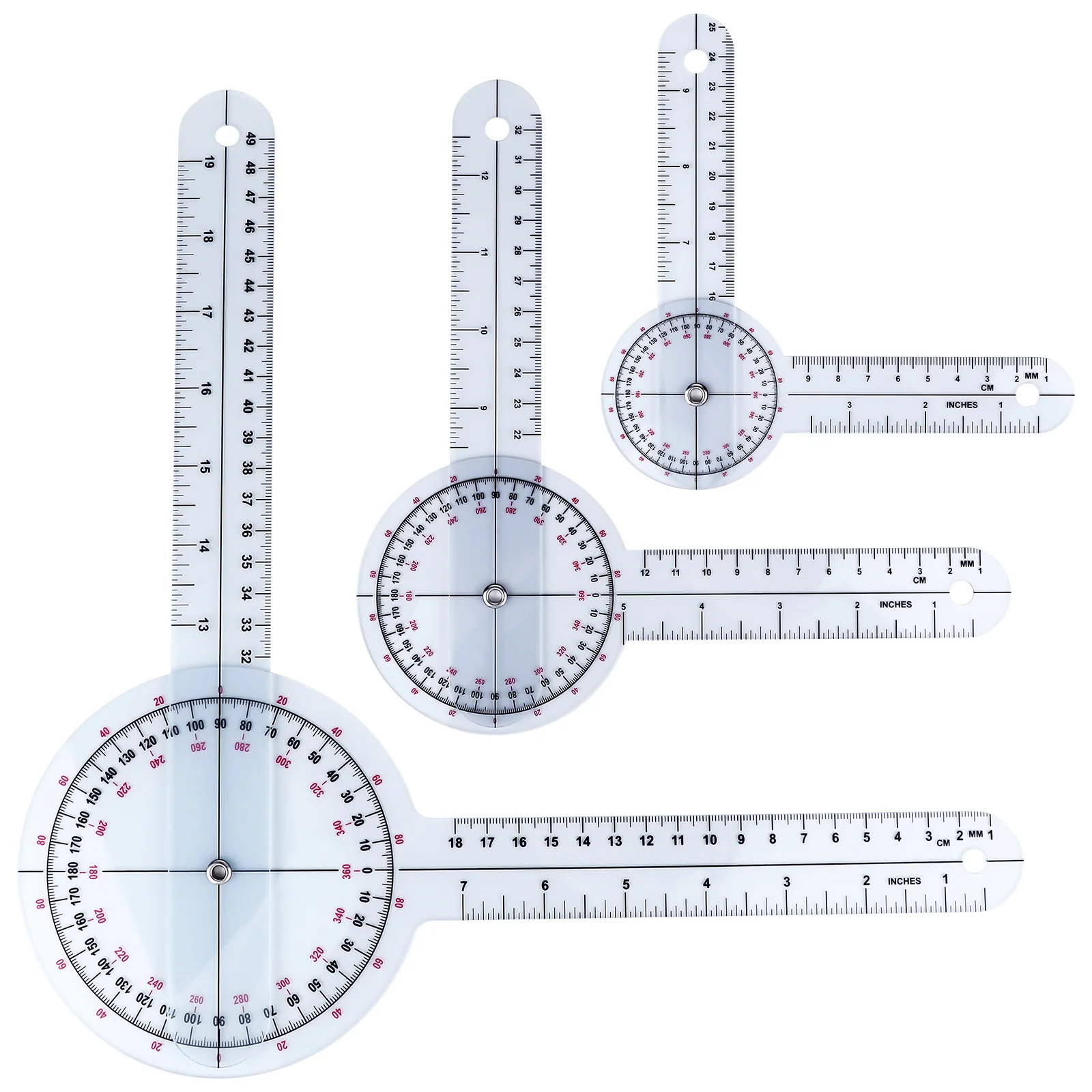 3pcs Angle Ruler 360 Degree Protractor Ruler Spinal Goniometer Goniometer for Students
3pcs Angle Ruler 360 Degree Protractor Ruler Spinal Goniometer Goniometer for Students