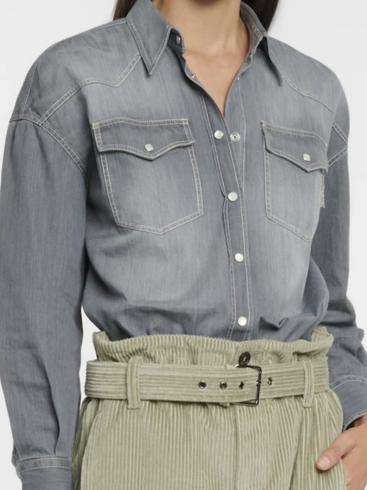 Women Shirt 2022 Spring/Summer Long Sleeve Denim Shirts Loose Couples Grey Casual Women Shirts Tops
Women Shirt 2022 Spring/Summer Long Sleeve Denim Shirts Loose Couples Grey Casual Women Shirts Tops