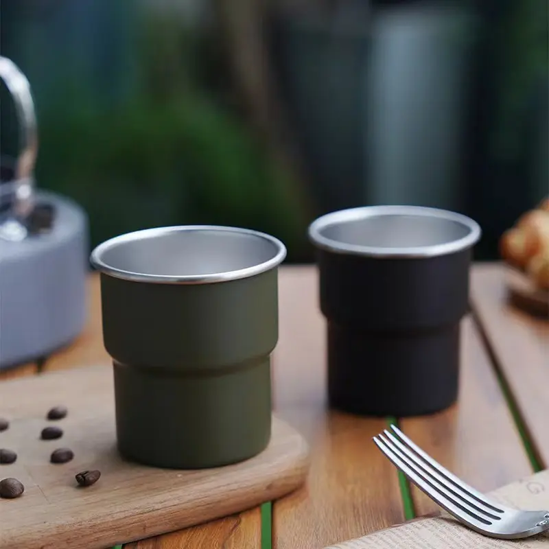 

300ml 304 Stainless Steel Beer Mugs Outdoor Portable Coffee Cup Tea Cup Water Cup Wine Mugs for Camping Picnicking