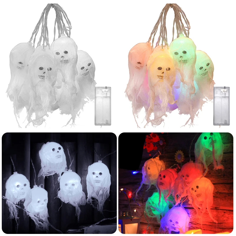 10LED Halloween Skull String Lights with Yarn Battery Operated Halloween Decoration Lights 2 Modes for Patio Garden Gate Party
10LED Halloween Skull String Lights with Yarn Battery Operated Halloween Decoration Lights 2 Modes for Patio Garden Gate Party
