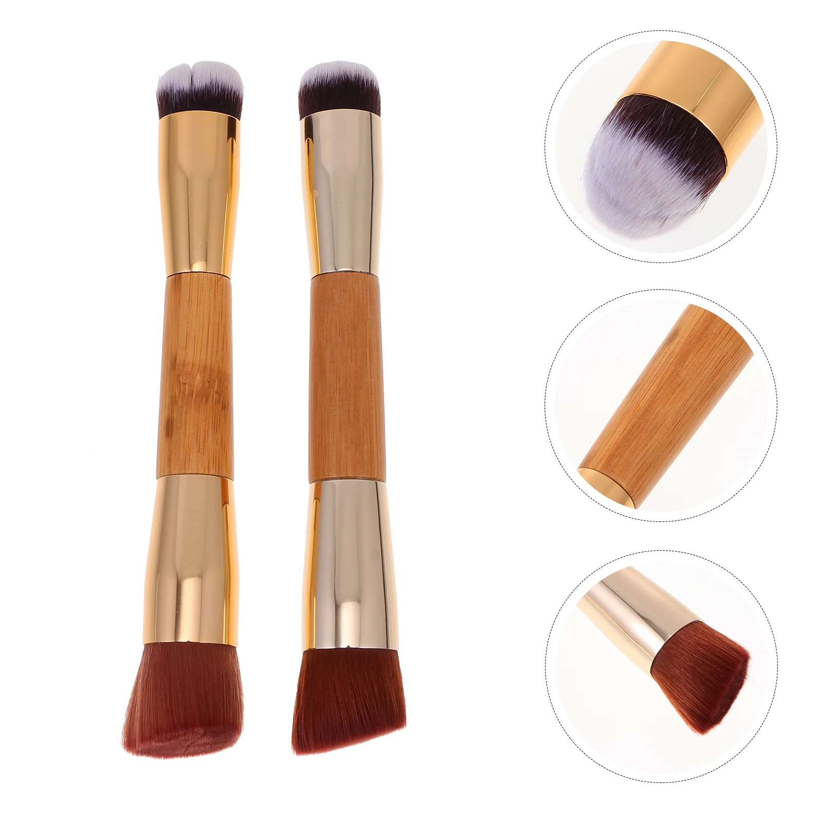

Double Ended Makeup Blush Brush 2Pcs Foundation Brush Powder Blending Brushes Makeup Tool for Bronzer Loose Powder Concealer