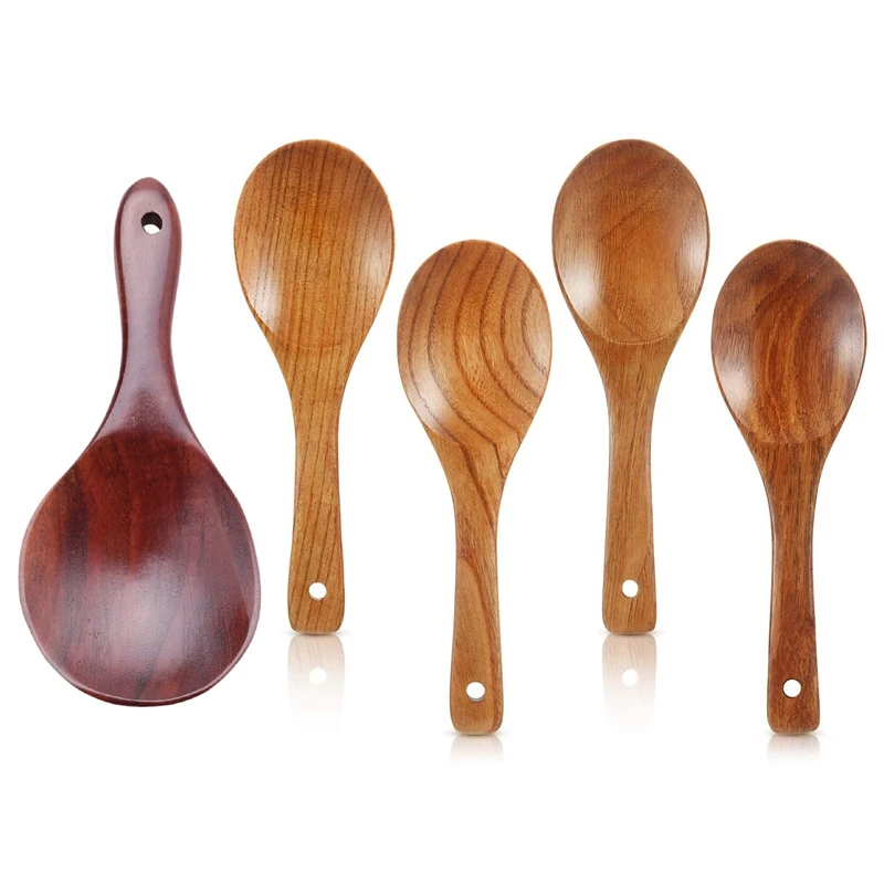 1X Teak Wood Spoon Natural Solid Wood Rice Spoon & 4Pieces Wood Spoons 21.5Cm Wooden Rice Paddle Versatile Serving Spoon
1X Teak Wood Spoon Natural Solid Wood Rice Spoon & 4Pieces Wood Spoons 21.5Cm Wooden Rice Paddle Versatile Serving Spoon