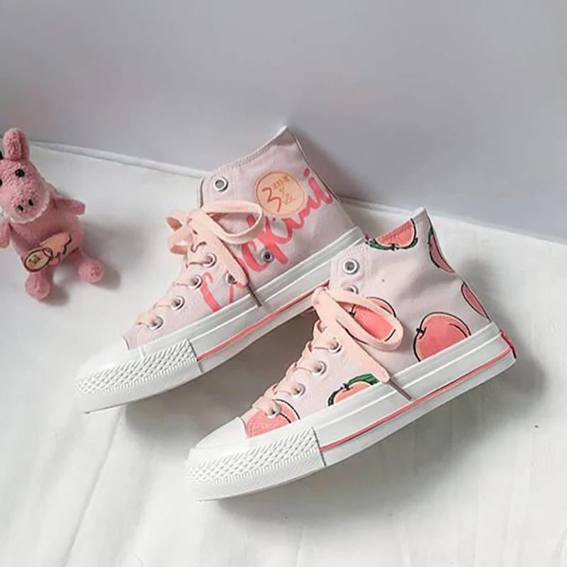 Kawaii Pink Women's Espadrilles Peach Print Canvas Sneakers Fashion 2021 Autumn Zapatillas Mujer Casual Ladies Footwear
Kawaii Pink Women's Espadrilles Peach Print Canvas Sneakers Fashion 2021 Autumn Zapatillas Mujer Casual Ladies Footwear