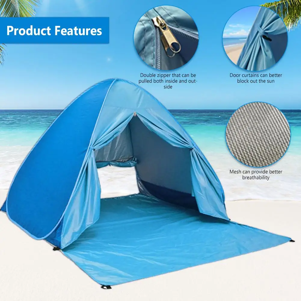 

Пляжная палатка YOUZI с защитой от УФ-лучей, на 2-3 человек, водонепроницаемая портативная, для семьи, для кемпинга, Солнцезащитная палатка, 90%