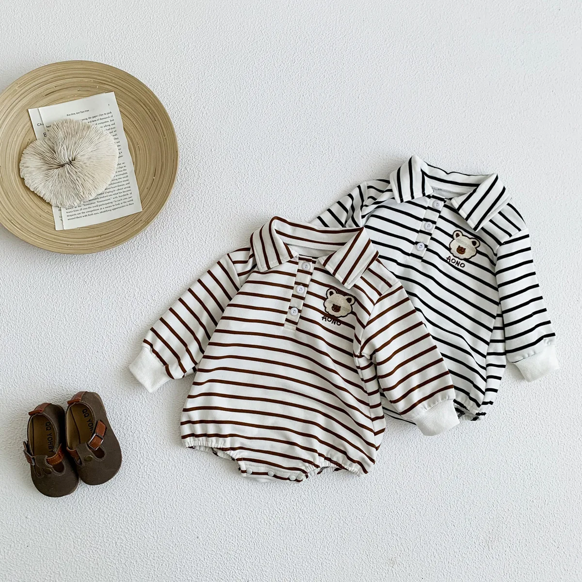 2023 Ins Spring Autumn Baby Boys Rompers Cotton Striped Long Sleeve Bear Infant Boys Polo Jumpsuits Toddler Boys Bodysuit
2023 Ins Spring Autumn Baby Boys Rompers Cotton Striped Long Sleeve Bear Infant Boys Polo Jumpsuits Toddler Boys Bodysuit