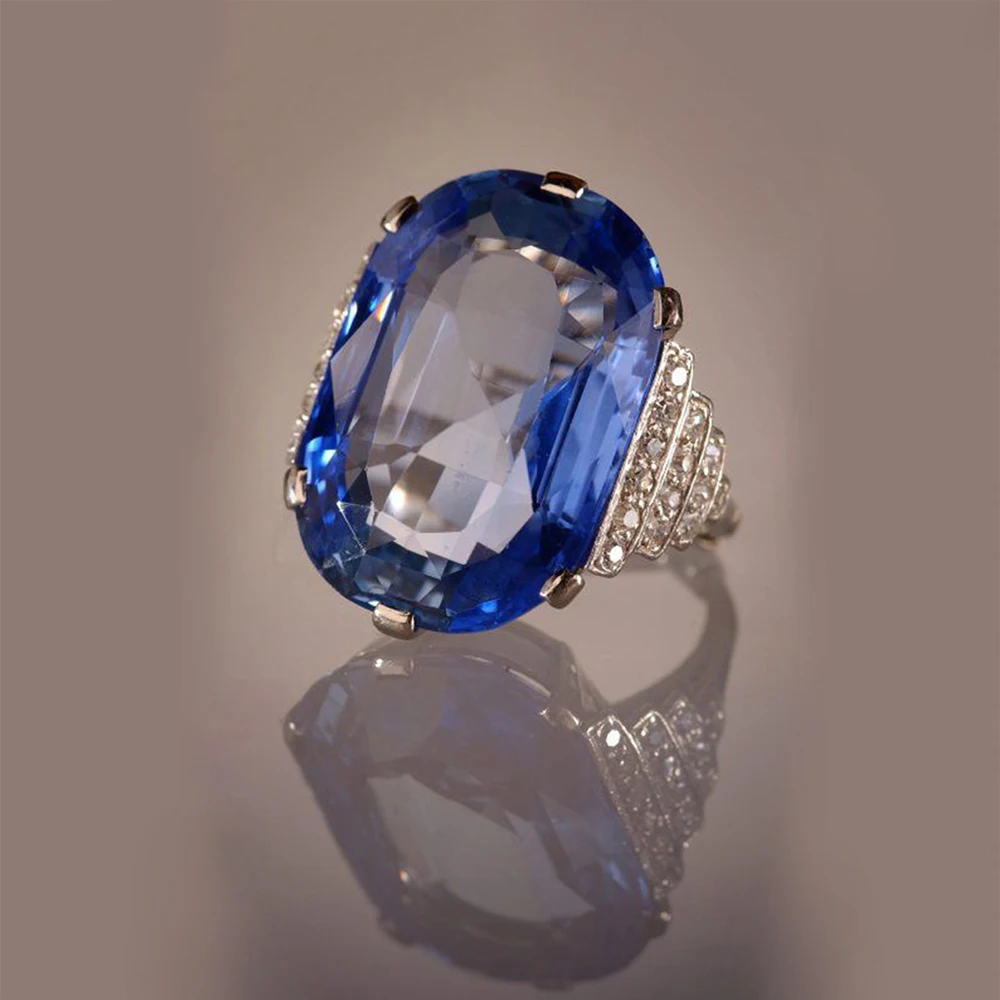 Bling Vintage Finger Ring Rings for Women Luxury Female Sparkling Oval Blue CZ Gift Trendy Party New in Silver Color Jewelry
Bling Vintage Finger Ring Rings for Women Luxury Female Sparkling Oval Blue CZ Gift Trendy Party New in Silver Color Jewelry