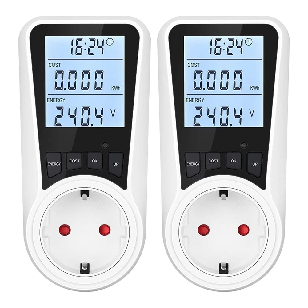 2X Electricity Meter for Socket, with Backlight,LCD Display, Energy Cost Meter,for Electrical Devices EU Plug
2X Electricity Meter for Socket, with Backlight,LCD Display, Energy Cost Meter,for Electrical Devices EU Plug