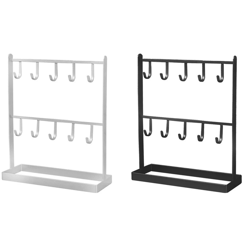 2 Pcs Tabletop Iron Jewelry Jewelry Earring Hanger Necklace Ring Earring Earring Shelf, Black & White
2 Pcs Tabletop Iron Jewelry Jewelry Earring Hanger Necklace Ring Earring Earring Shelf, Black & White