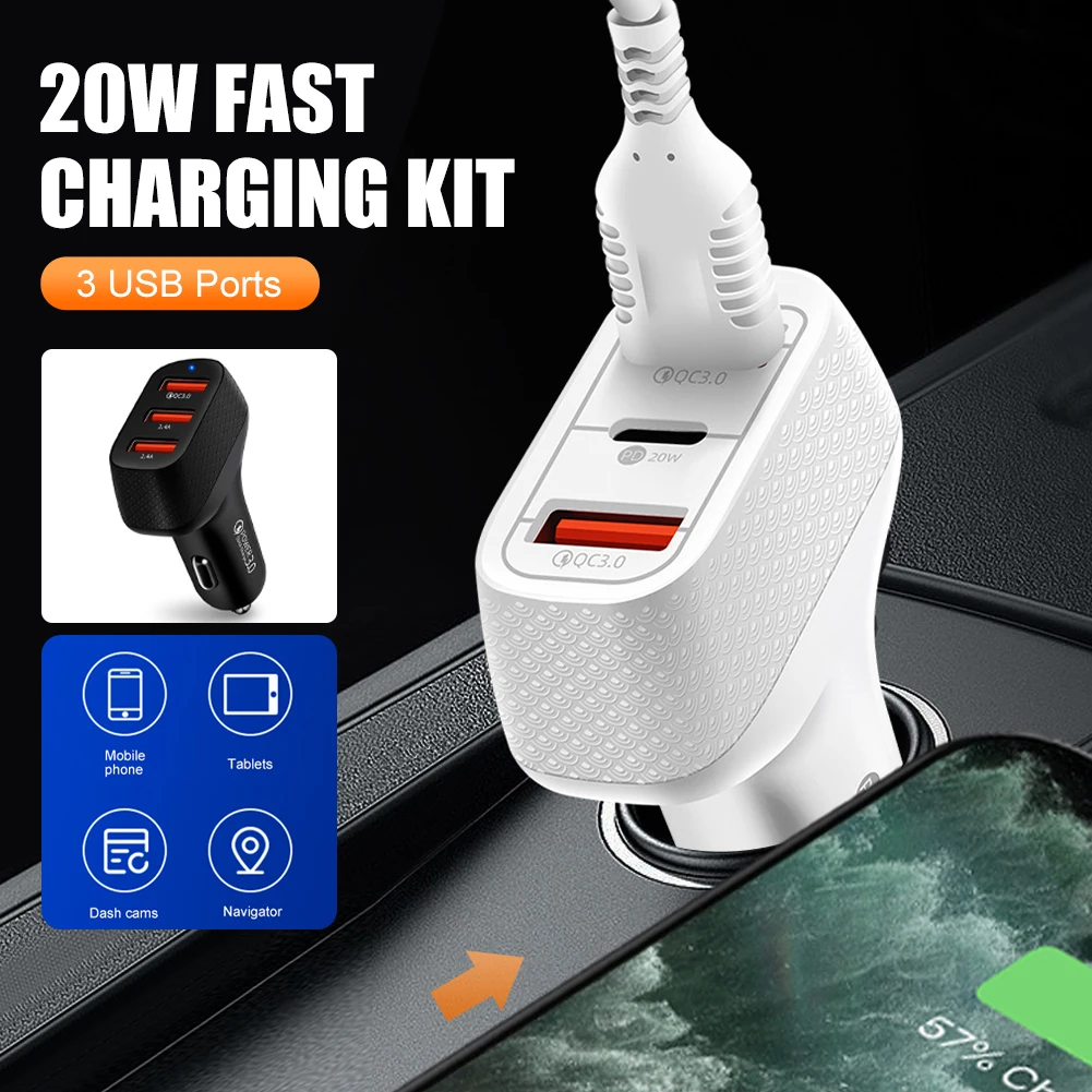 Car Mobile Phone USB Charger PD Fast Charging Adapter for iPhone 12 Pro Max for Xiaomi
Car Mobile Phone USB Charger PD Fast Charging Adapter for iPhone 12 Pro Max for Xiaomi