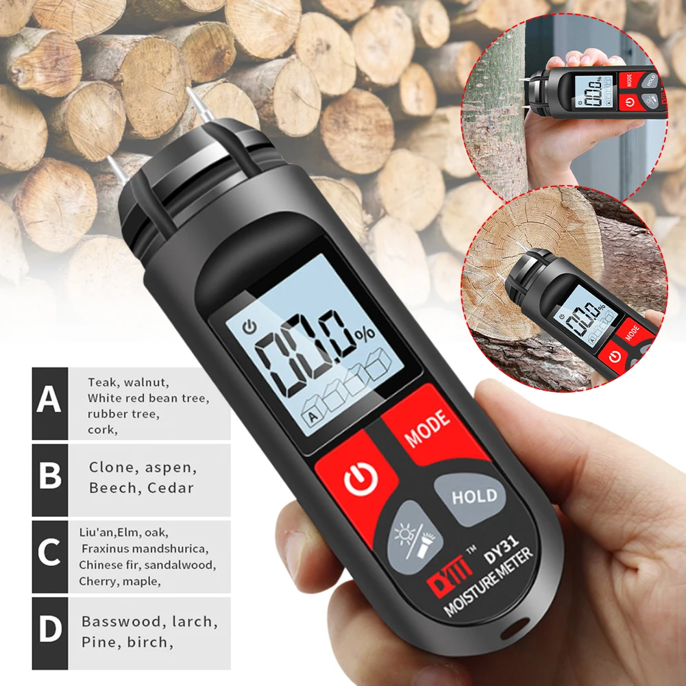 LCD Display Digital Wood Moisture Meters Professional 0~99.9% Timber Hygrometer Portable Wall Hygrometer Timber Damp Detector
LCD Display Digital Wood Moisture Meters Professional 0~99.9% Timber Hygrometer Portable Wall Hygrometer Timber Damp Detector