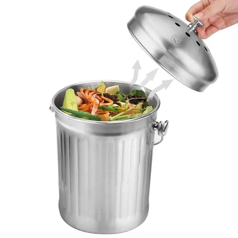 Stainless Steel Compost Bin Hanging Trash Can With Lid For Kitchen Cabinet Door Food Recycling Bucket With Deodorant Layer
Stainless Steel Compost Bin Hanging Trash Can With Lid For Kitchen Cabinet Door Food Recycling Bucket With Deodorant Layer