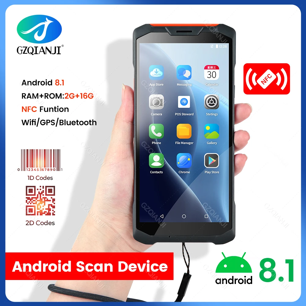 5.99'' Handheld PDA Terminal 4G Mobile Android Portable Wifi Bluetooth 1D 2D Barcode Scanner Reader Machine Data Collector 2G16G
5.99'' Handheld PDA Terminal 4G Mobile Android Portable Wifi Bluetooth 1D 2D Barcode Scanner Reader Machine Data Collector 2G16G