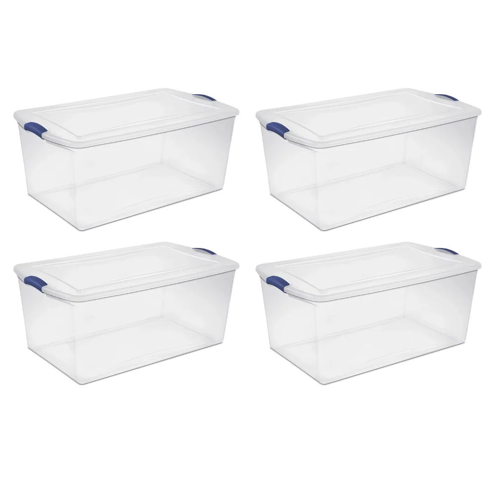 Sterilite 105 Qt. Latch Box Plastic, Stadium Blue, Set of 4 Storage Boxes & Bins
Sterilite 105 Qt. Latch Box Plastic, Stadium Blue, Set of 4 Storage Boxes & Bins