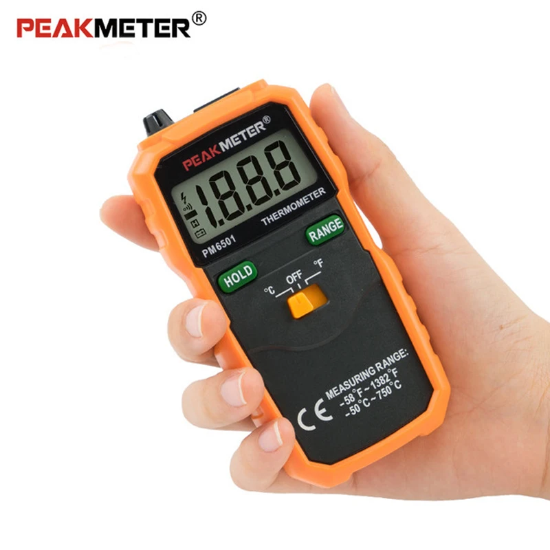 PEAKMETER PM6501 Digital Thermometer -50~750C Degree Professional LCD Display Wireless K Type Temperature Meter Thermocouple
PEAKMETER PM6501 Digital Thermometer -50~750C Degree Professional LCD Display Wireless K Type Temperature Meter Thermocouple