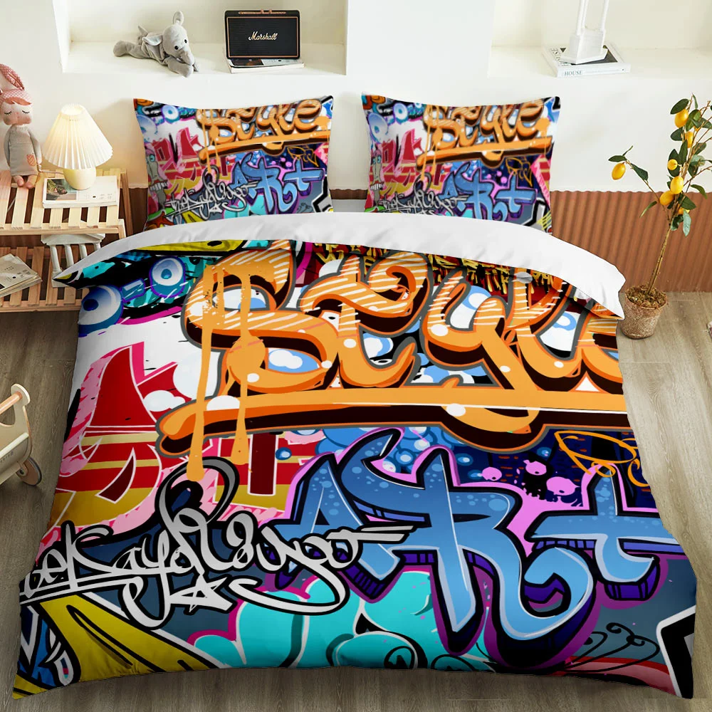 3D Printed Child Bedding Set Duvet Cover Set Bed Cover Bedding Sets Hip-Hop Graffiti Quilt Cover Designer Bedding Set Teen Boys
3D Printed Child Bedding Set Duvet Cover Set Bed Cover Bedding Sets Hip-Hop Graffiti Quilt Cover Designer Bedding Set Teen Boys