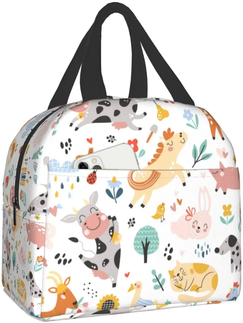 Cute Farm Animals Lunch Box Bento Box Insulated Lunch Boxes Reusable Waterproof Lunch Bag With Front Pocket For Travel Office
Cute Farm Animals Lunch Box Bento Box Insulated Lunch Boxes Reusable Waterproof Lunch Bag With Front Pocket For Travel Office