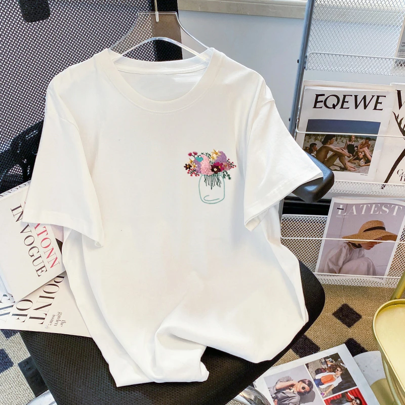 DUNMA Harajuku Summer Women's T-shirts Cotton Short Sleeves Tops Aesthetic Kawaii Floral Woman T Shirt Soft Cotton Tees Tshirt
DUNMA Harajuku Summer Women's T-shirts Cotton Short Sleeves Tops Aesthetic Kawaii Floral Woman T Shirt Soft Cotton Tees Tshirt