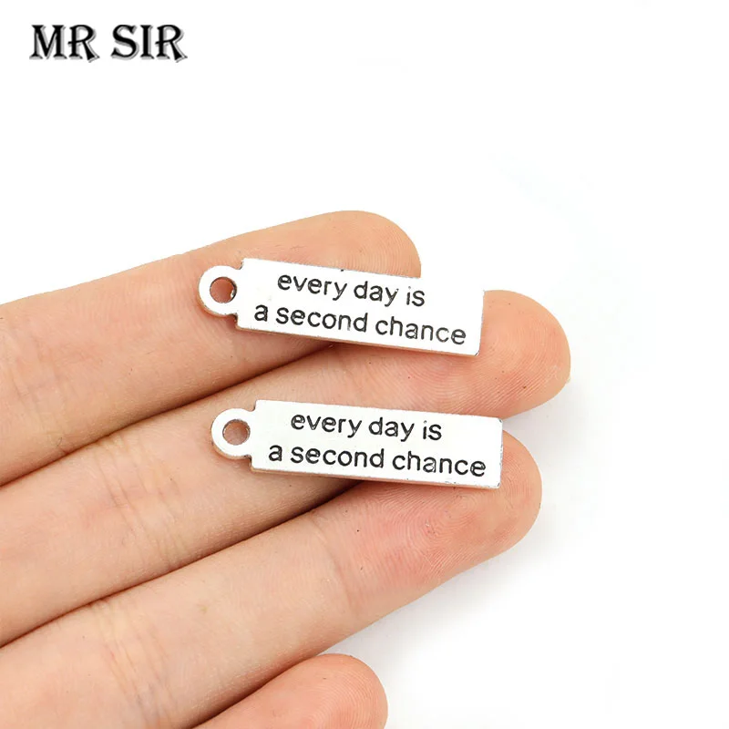 10pcs Silver Plated Every Day Is A Second Chance Inspirational Tags Alloy Charm Jewelry Making Necklace Bracelet DIY Accessories
10pcs Silver Plated Every Day Is A Second Chance Inspirational Tags Alloy Charm Jewelry Making Necklace Bracelet DIY Accessories