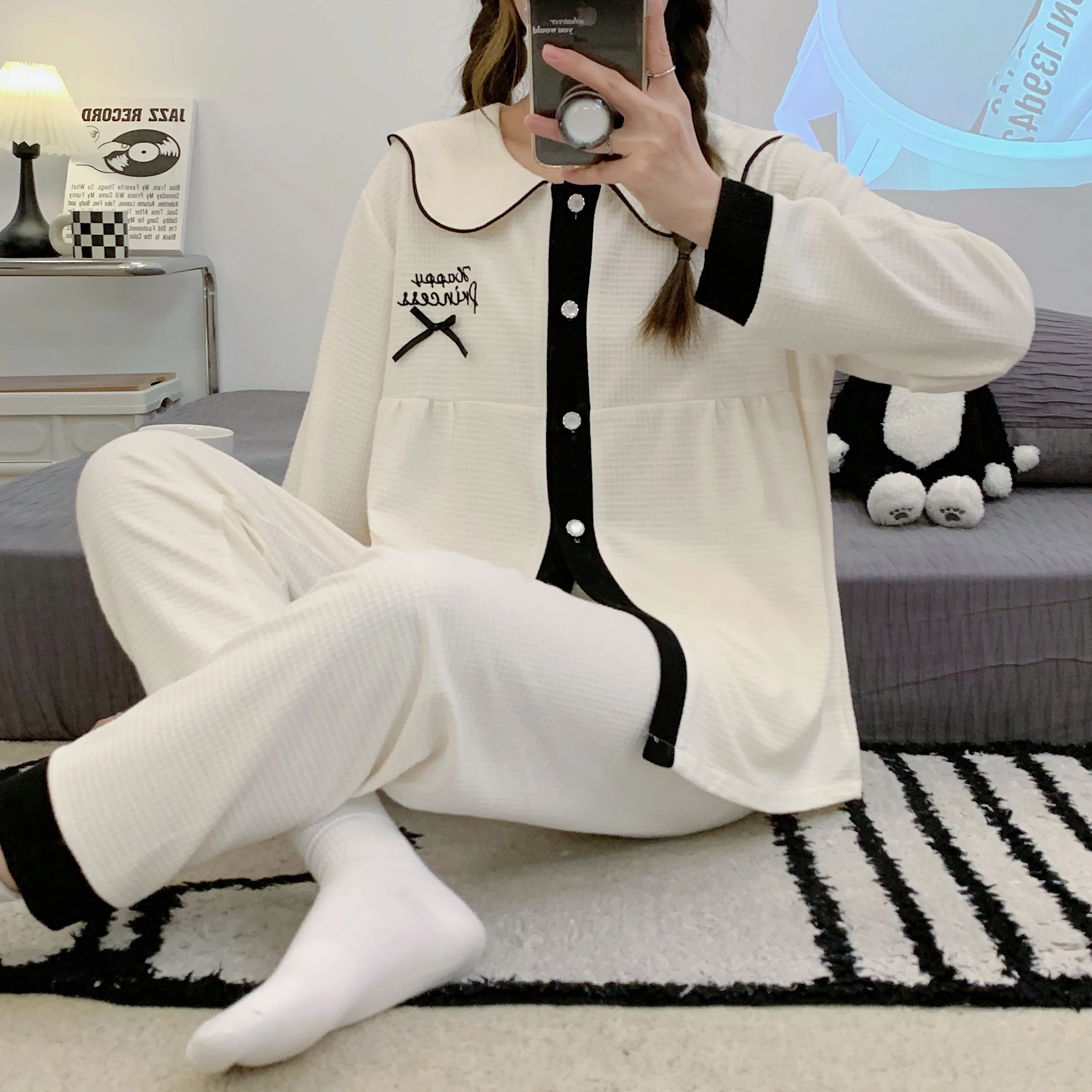 Cotton Pajama Sets Women Pajamas For Women Autumn Two Piece Set Ladies Pyjamas Night Loungewear Long Sleeve Pants Casual Home
Cotton Pajama Sets Women Pajamas For Women Autumn Two Piece Set Ladies Pyjamas Night Loungewear Long Sleeve Pants Casual Home