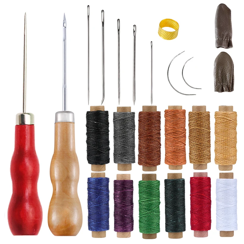 RORGETO Leather Sewing Kit Craft Awls Wax Thread Hand Quilting Needle Thimble Finger Cot DIY Working Repair Stitching Tools
RORGETO Leather Sewing Kit Craft Awls Wax Thread Hand Quilting Needle Thimble Finger Cot DIY Working Repair Stitching Tools