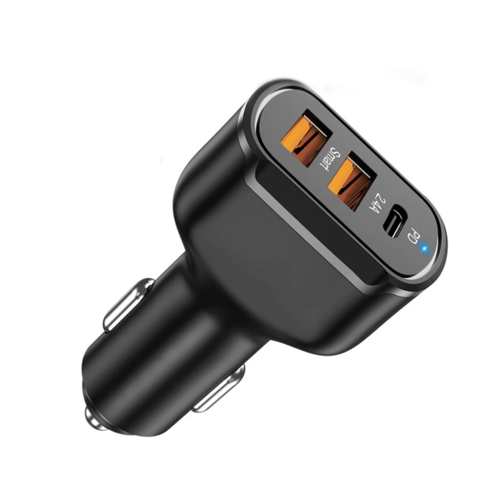 Adapter Car Charger Accessories 3 Ports 70x30mm Black Dual USB Fast Phone Charging Type-C 5V/3A 9V/2A 12V/1.5A
Adapter Car Charger Accessories 3 Ports 70x30mm Black Dual USB Fast Phone Charging Type-C 5V/3A 9V/2A 12V/1.5A