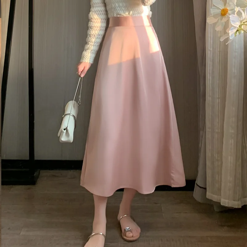Pink/Beige Silk Satin Skirts for Women Beautiful A-Line Elegant Skirts Summer Trends Soft Girls High Waisted Midi A Line Skirt
Pink/Beige Silk Satin Skirts for Women Beautiful A-Line Elegant Skirts Summer Trends Soft Girls High Waisted Midi A Line Skirt