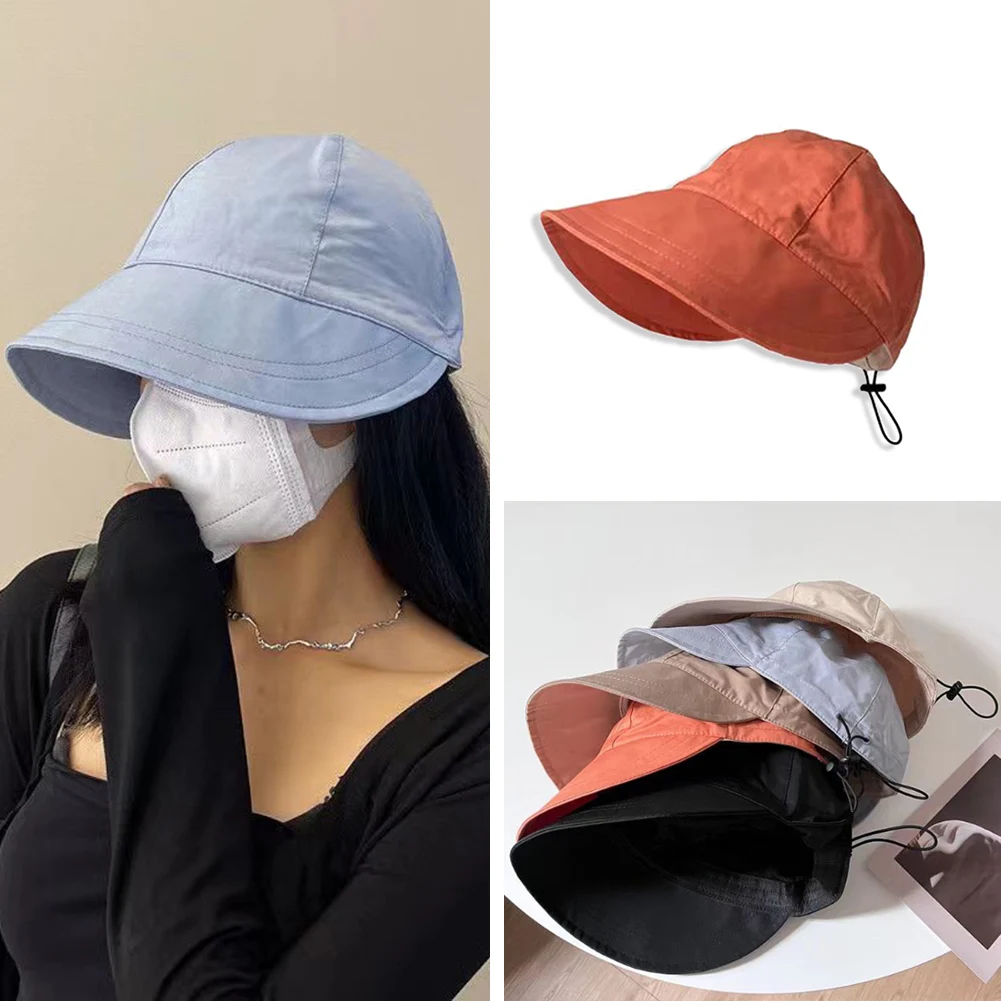 Summer New Women Bucket Hat UV Protection Sun Hats Solid Color Soft Foldable Wide Brim Outdoor Beach Panama Cap Ponytail Caps 
Summer New Women Bucket Hat UV Protection Sun Hats Solid Color Soft Foldable Wide Brim Outdoor Beach Panama Cap Ponytail Caps