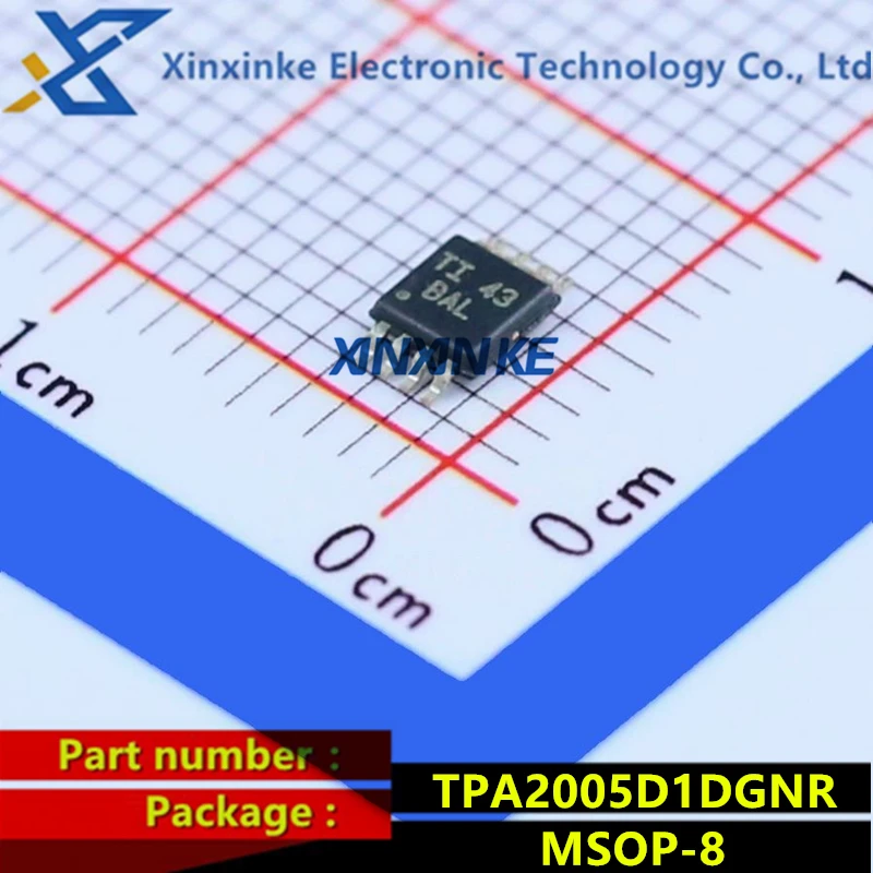 TPA2005D1DGNR MSOP-8 маркировка: моно аудио усилители BAL, полностью без фильтра, чип Class-D SMD, новый и оригинальный