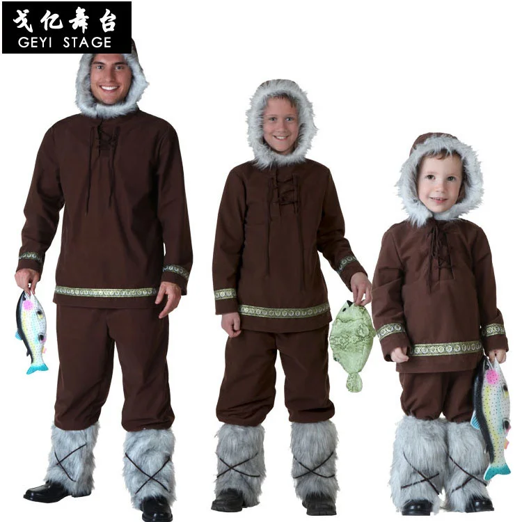Cos Eskimo Costume Halloween children's day stage performance Arctic Aboriginal costume parent-child Costume
Cos Eskimo Costume Halloween children's day stage performance Arctic Aboriginal costume parent-child Costume