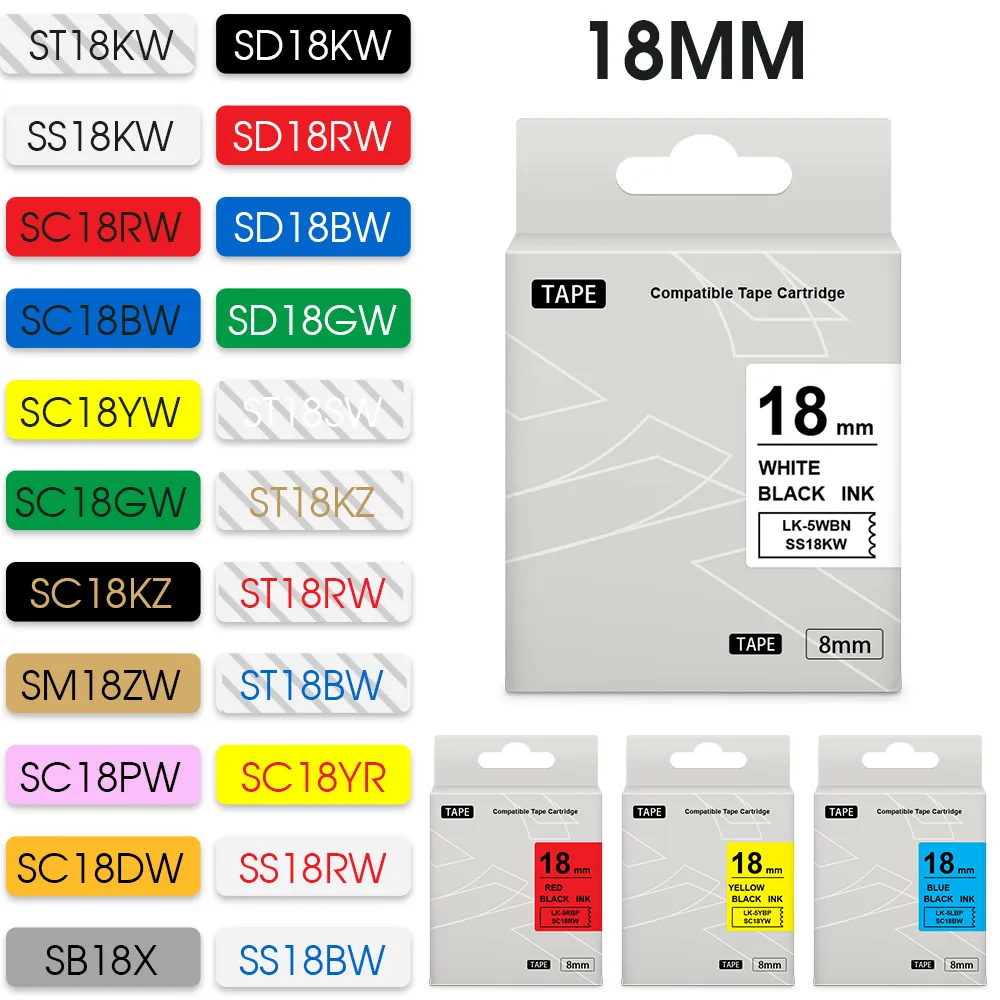 Разноцветная Лента 18 мм, с18 кВт, совместимая с Epson LK-5WBN SS18KW, SC18RW, SC18YW, SC18BW, SC18GW, маркировка для Epson LW-400 Printer
Разноцветная Лента 18 мм, с18 кВт, совместимая с Epson LK-5WBN SS18KW, SC18RW, SC18YW, SC18BW, SC18GW, маркировка для Epson LW-400 Printer