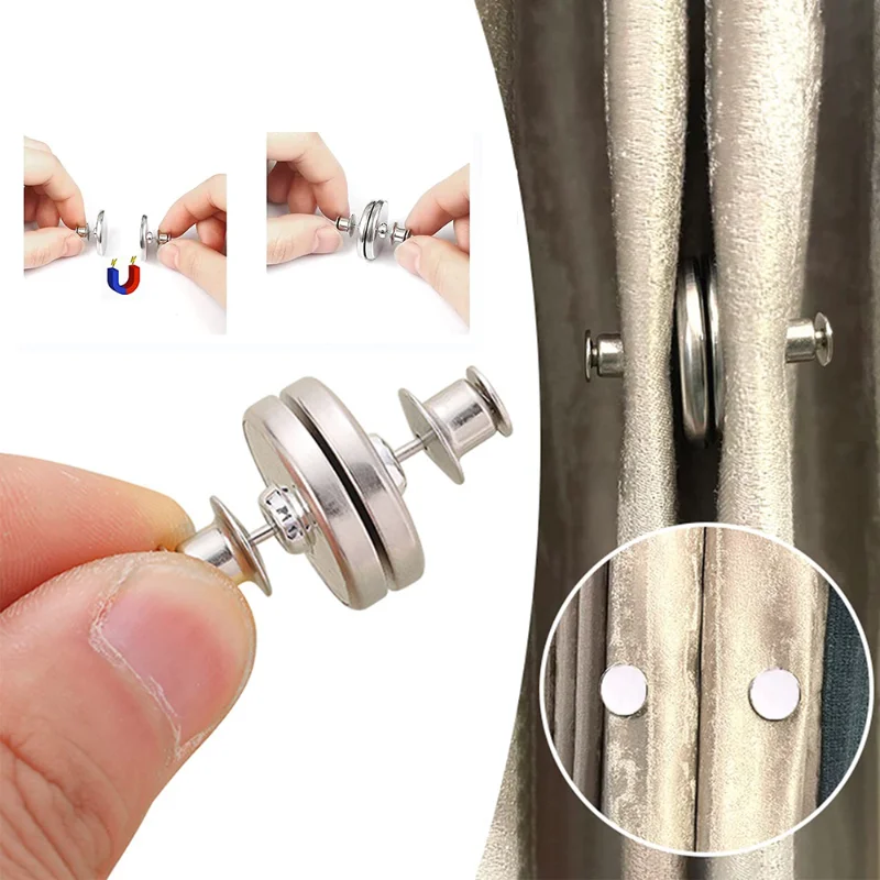 1 Pair Detachable Button Room Accessories Metal Buckle Holdback Craft Home Decor Magnetic Curtain Clip
1 Pair Detachable Button Room Accessories Metal Buckle Holdback Craft Home Decor Magnetic Curtain Clip