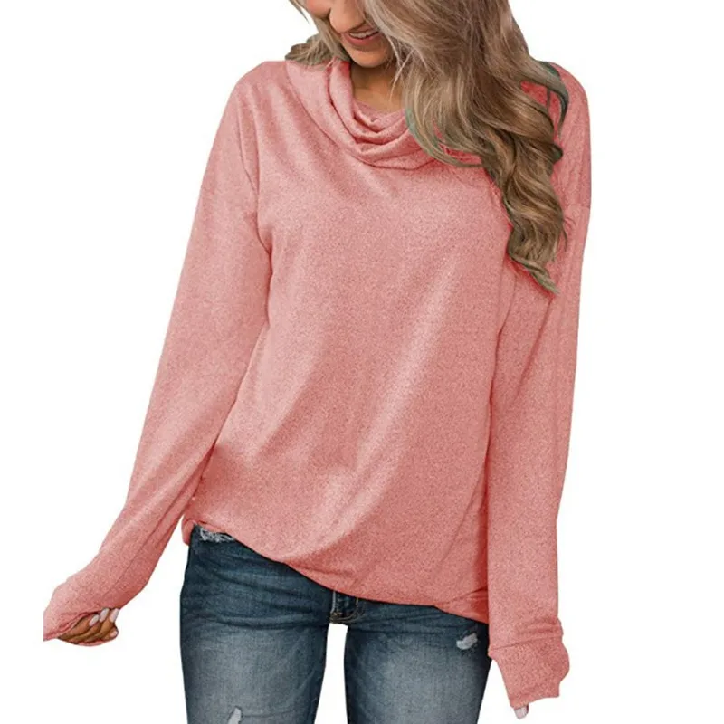 2021 new women's clothing autumn solid color pullover pile collar long-sleeved T-shirt gray22
2021 new women's clothing autumn solid color pullover pile collar long-sleeved T-shirt gray22