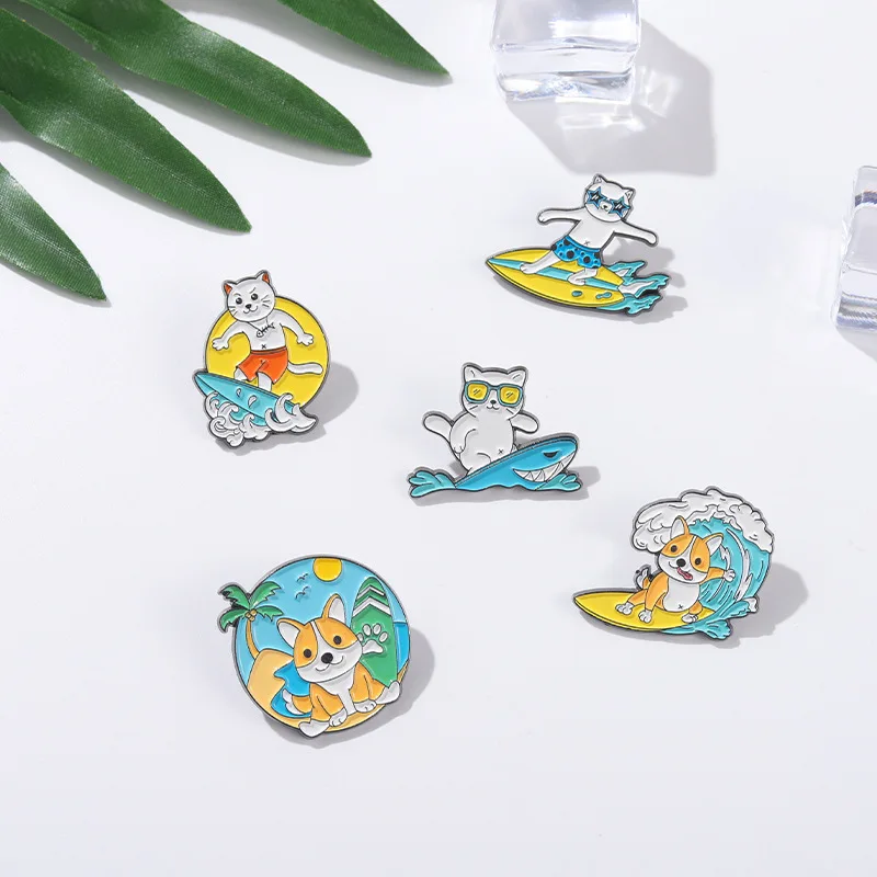 Animal Series Alloy Brooch Exquisite Animal Surfing Enamel Pins Shirt Bag Badge Cartoon Sea Jewelry Gift for Friends
Animal Series Alloy Brooch Exquisite Animal Surfing Enamel Pins Shirt Bag Badge Cartoon Sea Jewelry Gift for Friends