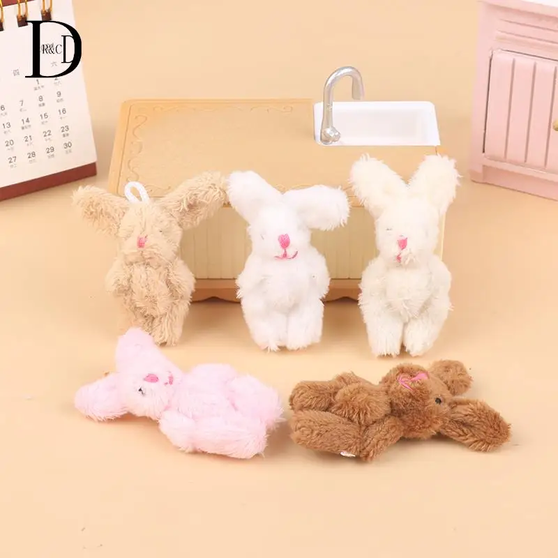 

1Pc 6cm Mini Soft Plush Bunny Joint Rabbit For Doll Decoration For House Plush Mini Toy Stuffed Bunny For Doll Bunny Figure