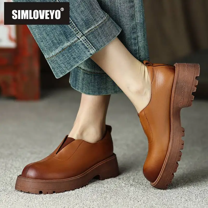 Туфли-лодочки SIMLOVEYO женские из натуральной кожи, лоферы на толстой подошве, круглый носок, эластичная лента, платформа, 5 см, для отдыха, большие размеры 40
Туфли-лодочки SIMLOVEYO женские из натуральной кожи, лоферы на толстой подошве, круглый носок, эластичная лента, платформа, 5 см, для отдыха, большие размеры 40